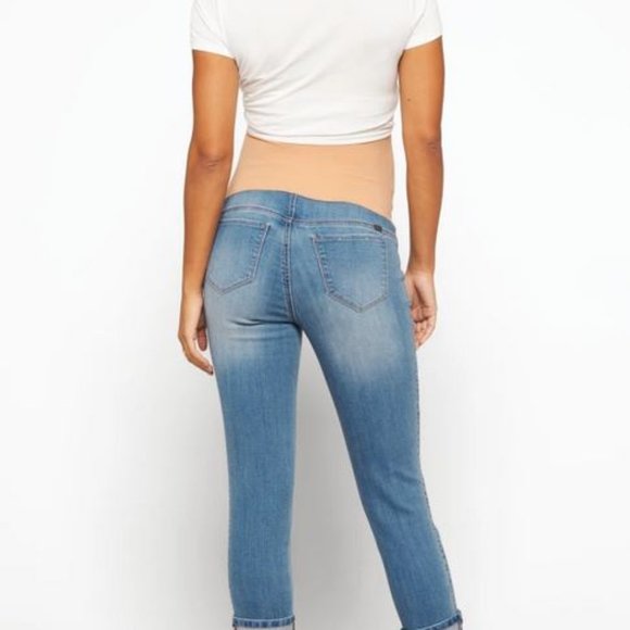 1822 Denim Maternity Light Wash Distressed Skinny jean - Picture 2 of 4